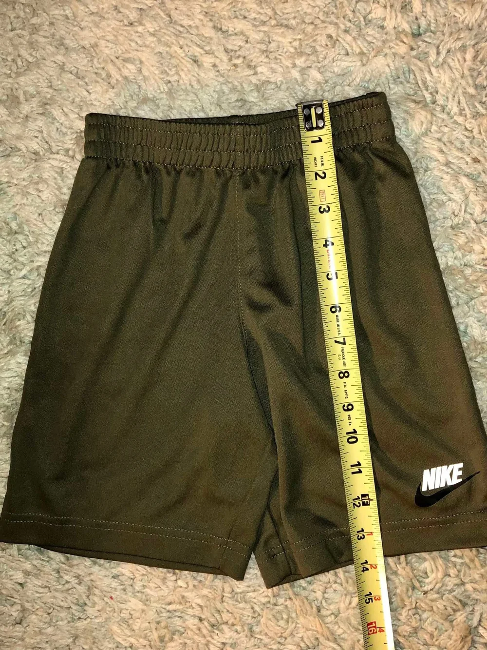 Nike Men’s Olive Athletic Shorts with White Logo